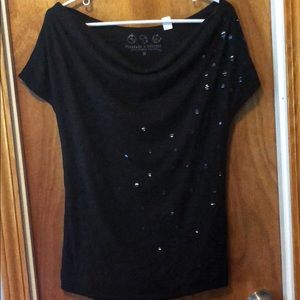 NWOT Threads 4 Thought Buckle black boat neck